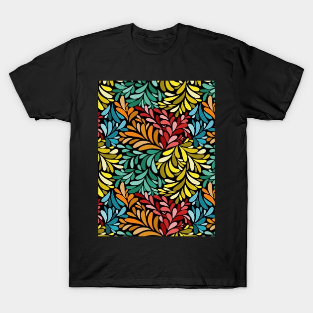 Floral Geometric Abstract Art T-Shirt by Designoholic